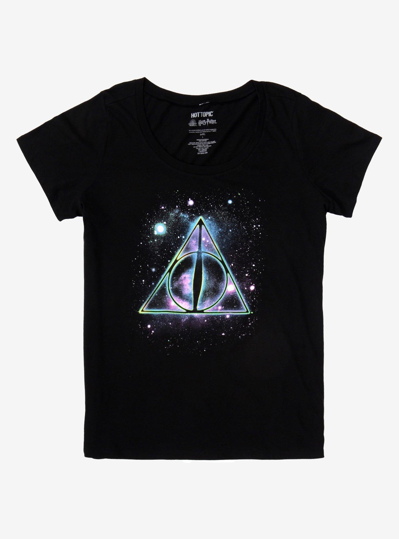 Harry Potter Deathly Hallows Galaxy Girls T-Shirt Plus Size, BLACK, hi-res