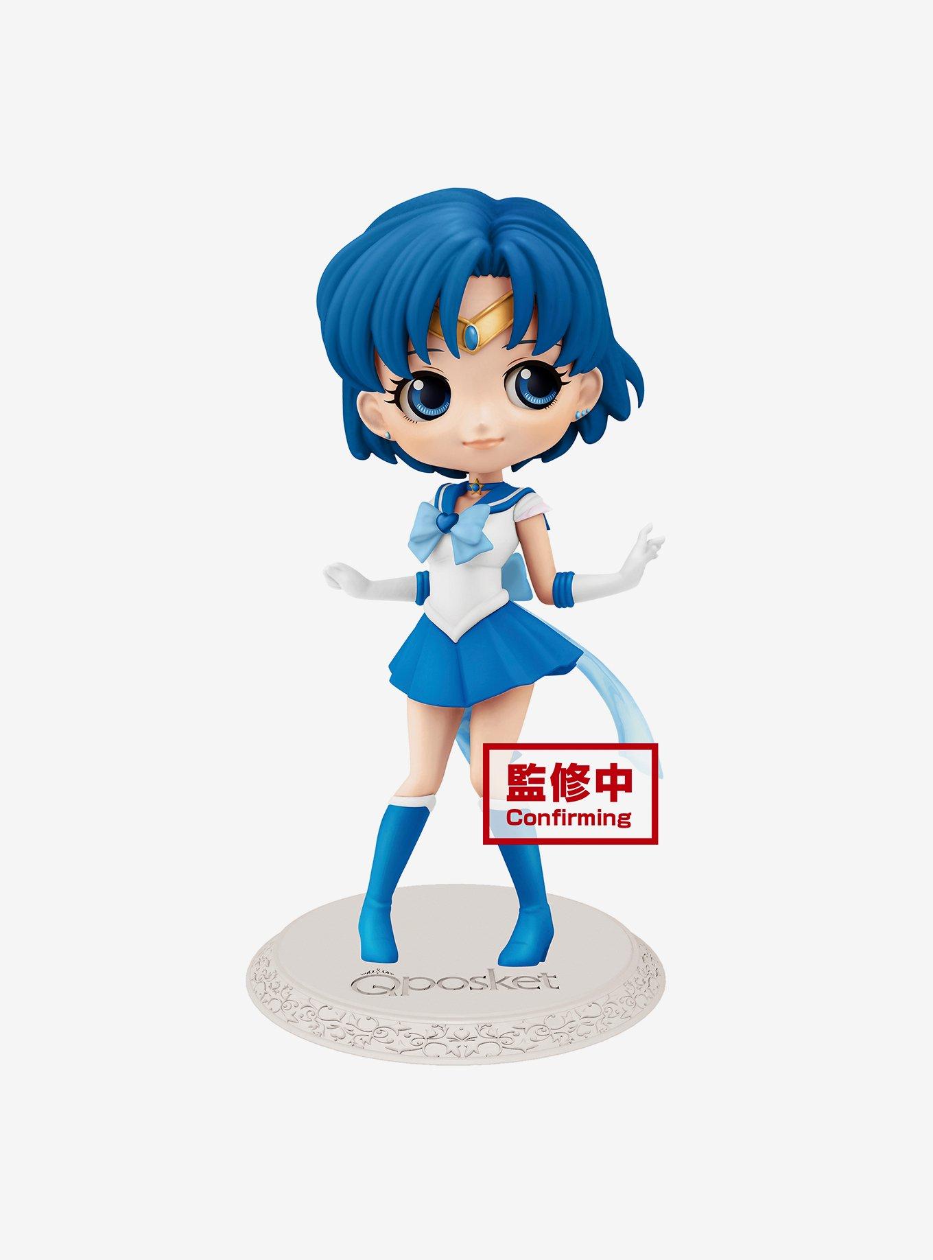 Banpresto Sailor Moon Eternal Q Posket Super Sailor Mercury (Ver. A) Figure, , hi-res