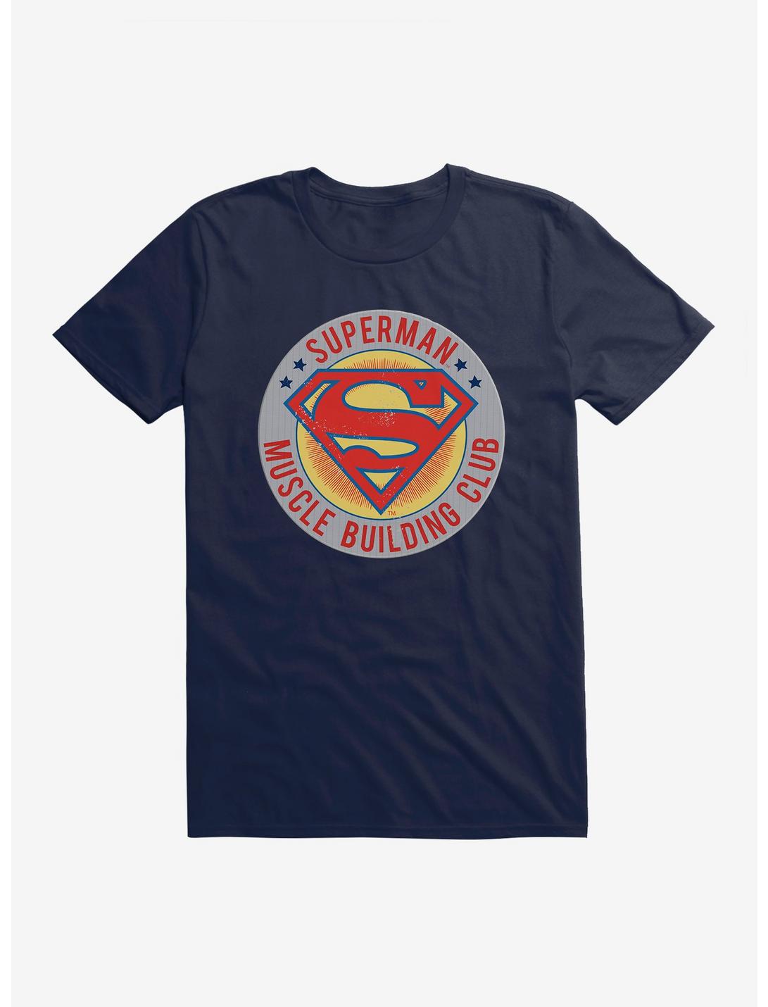 DC Comics Superman Muscle Building Club T-Shirt, MIDNIGHT NAVY, hi-res
