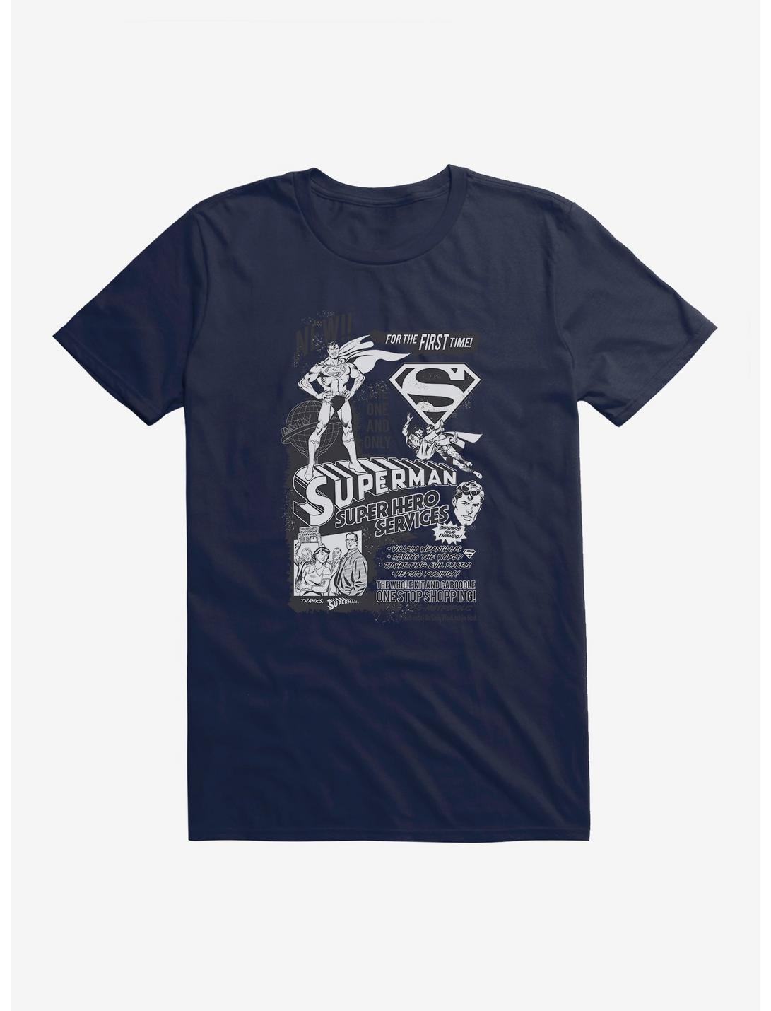 DC Comics Superman Superhero Services T-Shirt, MIDNIGHT NAVY, hi-res