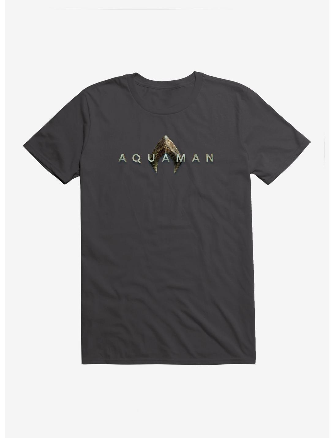 DC Comics Aquaman Title Script T-Shirt, DARK GREY, hi-res
