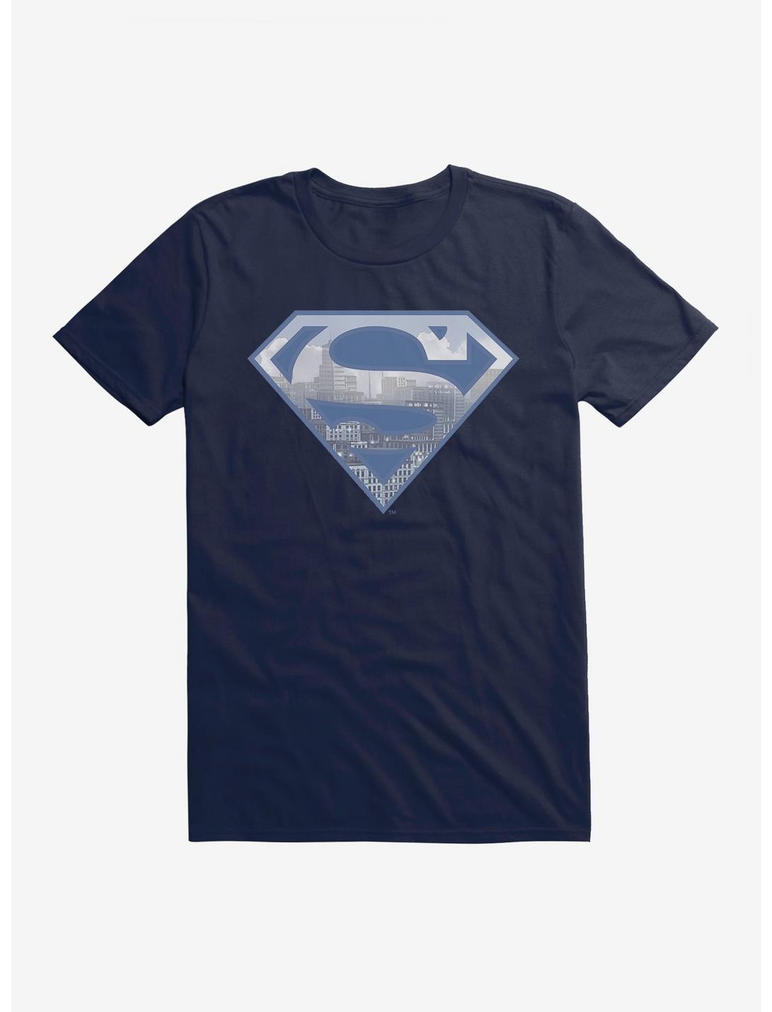 DC Comics Superman Metropolis Logo Silhouette T-Shirt, MIDNIGHT NAVY, hi-res