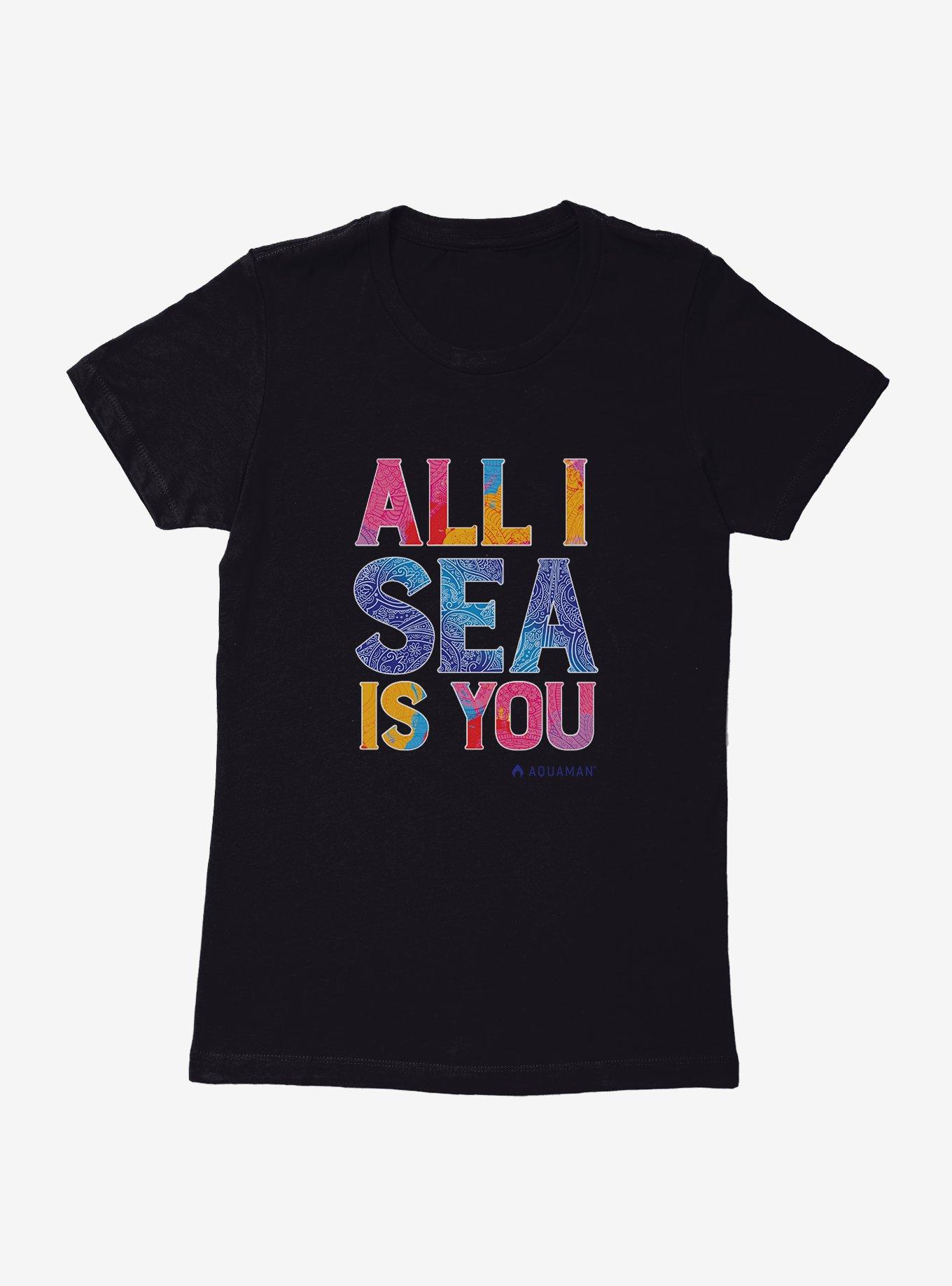 DC Comics Aquaman All I Sea Is You Womens T-Shirt, BLACK, hi-res
