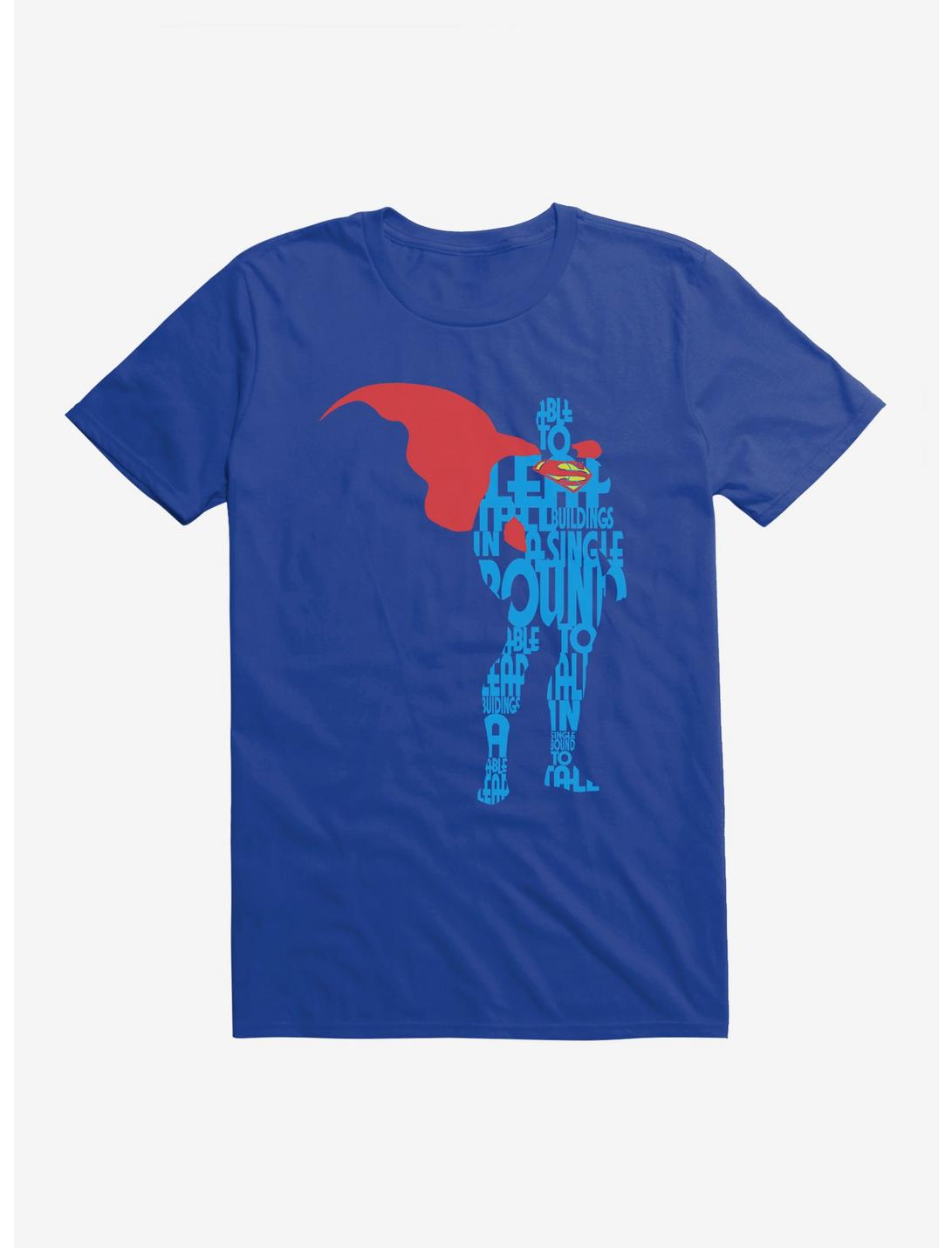 DC Comics Superman Comic Script Silhouette T-Shirt, ROYAL BLUE, hi-res
