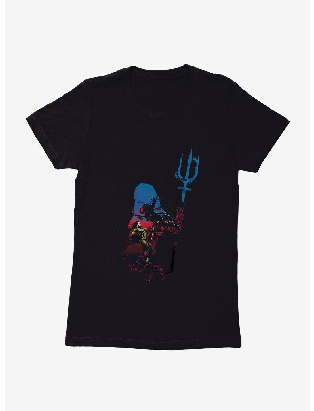 DC Comics Aquaman Silhouette Womens T-Shirt, BLACK, hi-res