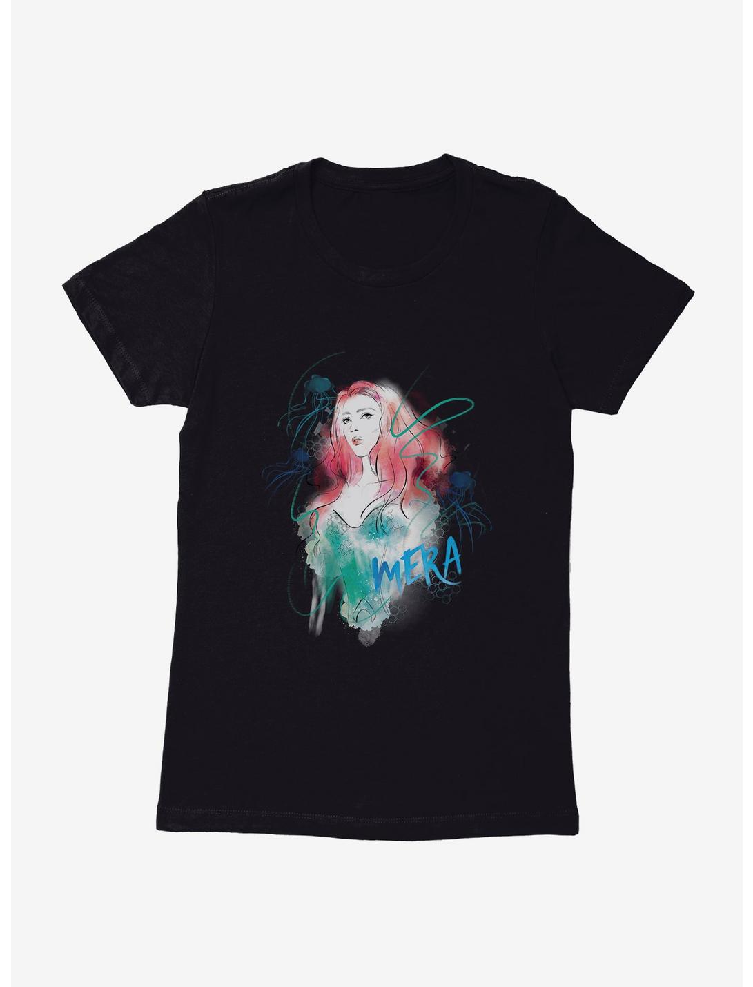 DC Comics Aquaman Mera Watercolor Womens T-Shirt, BLACK, hi-res