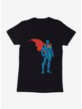 DC Comics Superman Comic Script Silhouette Womens T-Shirt, BLACK, hi-res
