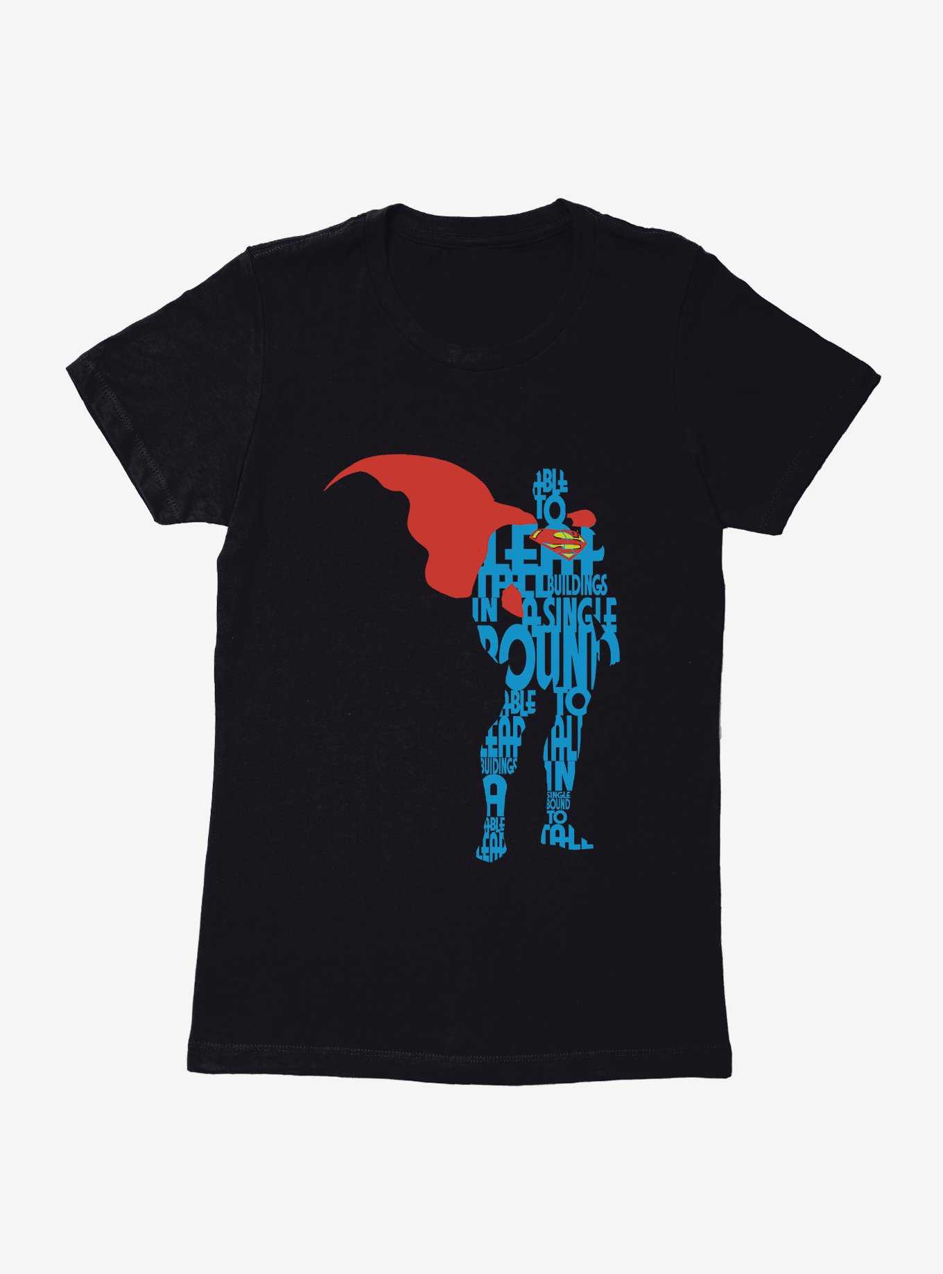 DC Comics Superman Comic Script Silhouette Womens T-Shirt, , hi-res