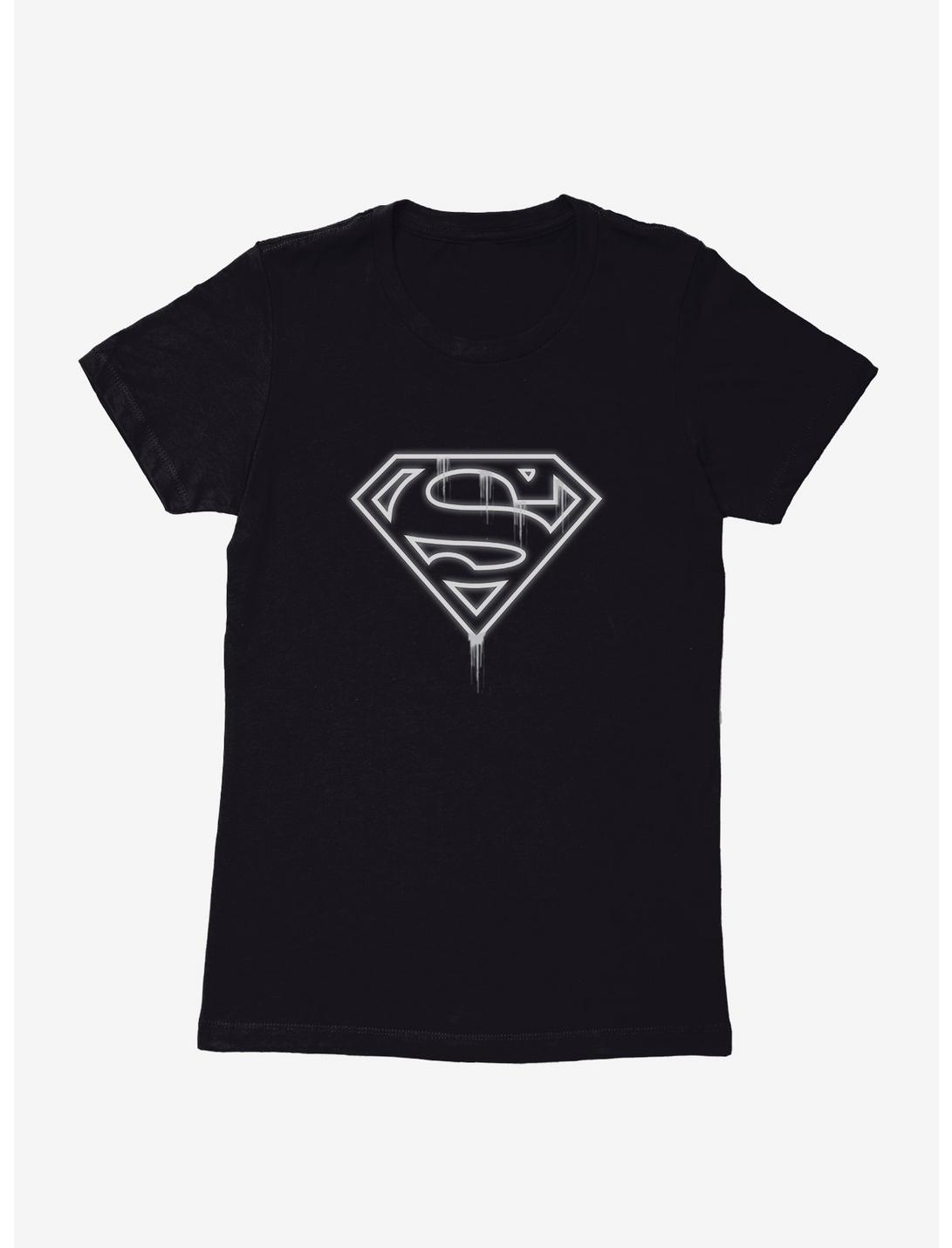 DC Comics Superman Ink Logo Womens T-Shirt, BLACK, hi-res