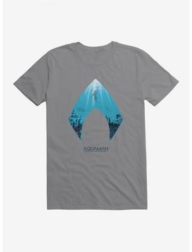 DC Comics Aquaman Icon Sea Background T-Shirt, STORM GREY, hi-res