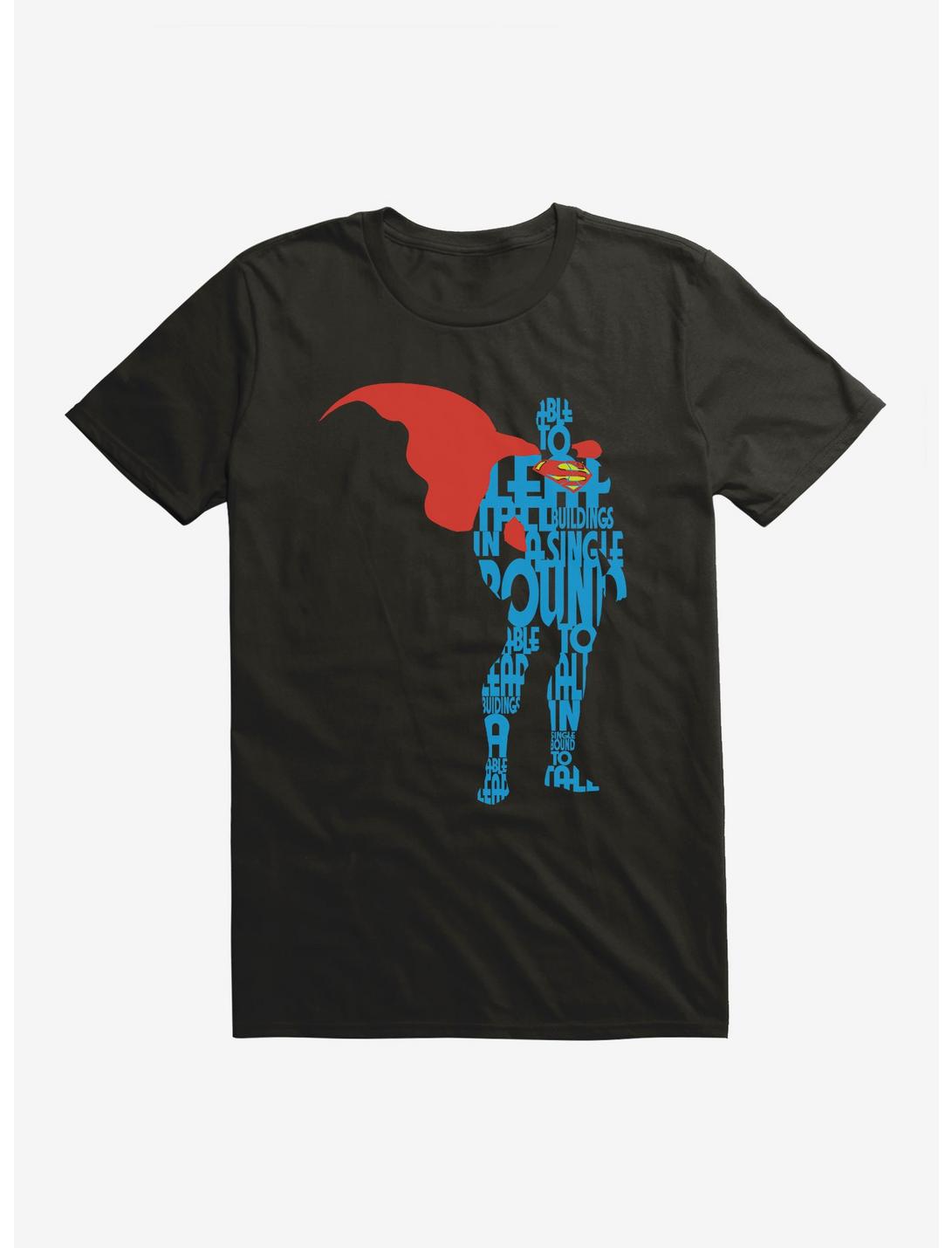 DC Comics Superman Comic Script Silhouette T-Shirt, BLACK, hi-res