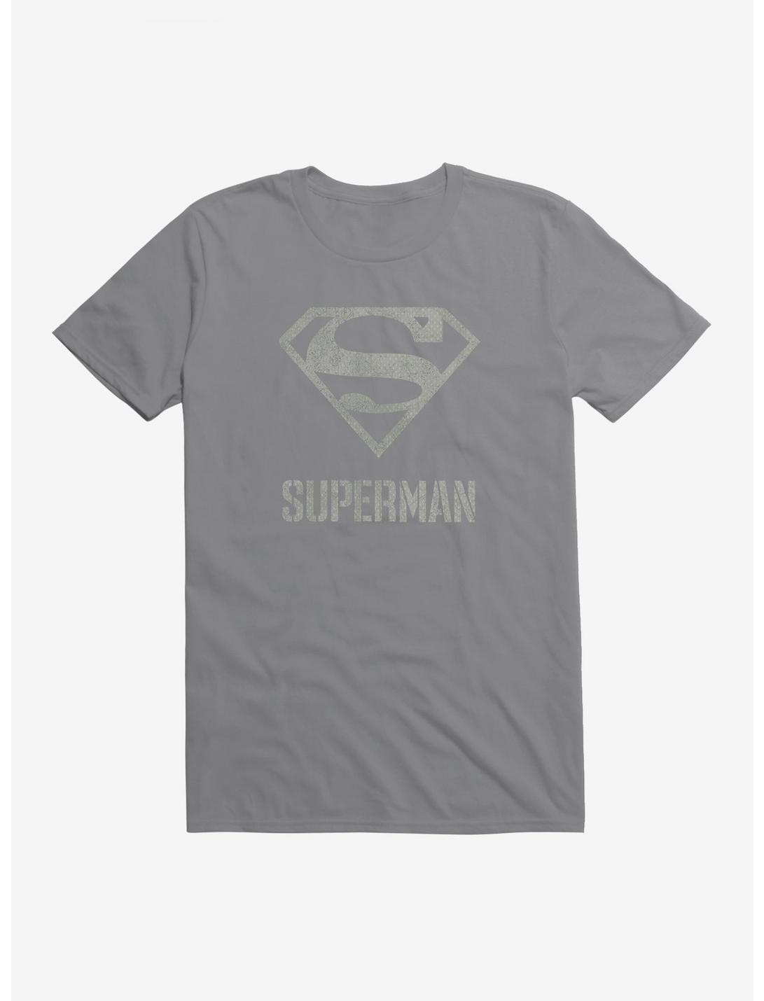 DC Comics Superman Grayscale Logo T-Shirt, STORM GREY, hi-res