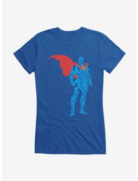 DC Comics Superman Comic Script Silhouette Girls T-Shirt, , hi-res