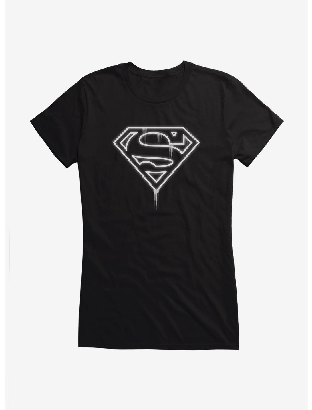 DC Comics Superman Ink Logo Girls T-Shirt, BLACK, hi-res