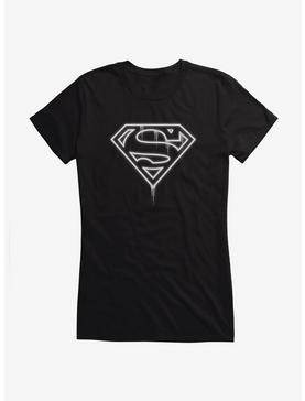 DC Comics Superman Ink Logo Girls T-Shirt, BLACK, hi-res