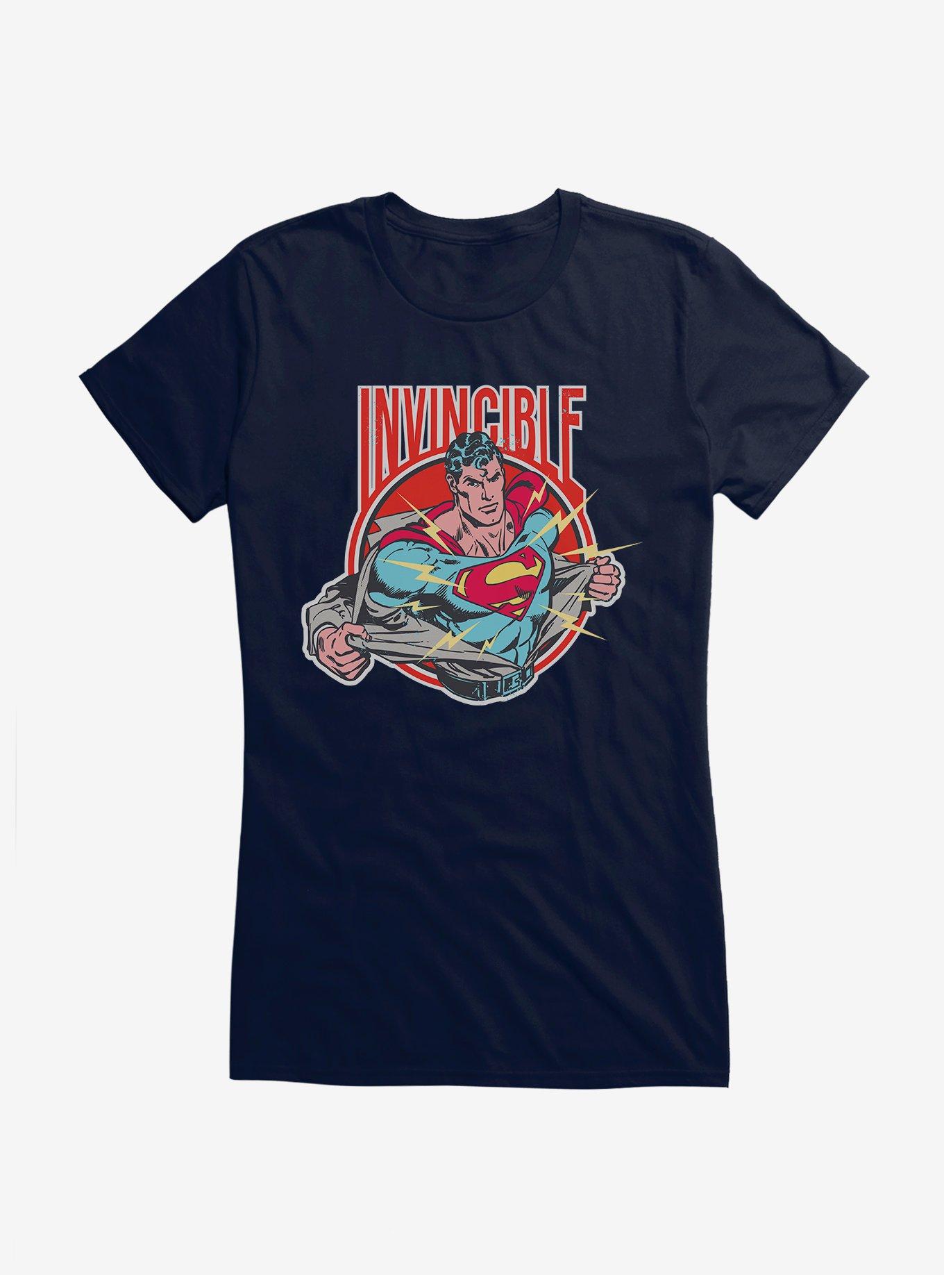 DC Comics Superman Invincible Hero Girls T-Shirt, NAVY, hi-res