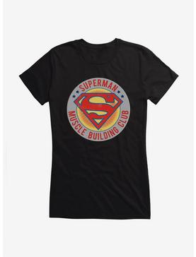 DC Comics Superman Muscle Building Club Girls T-Shirt, BLACK, hi-res