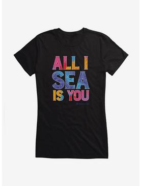 DC Comics Aquaman All I Sea Is You Girls T-Shirt, BLACK, hi-res