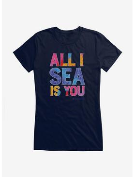 DC Comics Aquaman All I Sea Is You Girls T-Shirt, NAVY, hi-res