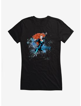 DC Comics Aquaman Mera Fight Pose Girls T-Shirt, BLACK, hi-res
