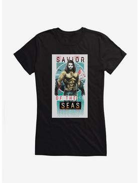 DC Comics Aquaman Savior Of The Seas Girls T-Shirt, BLACK, hi-res