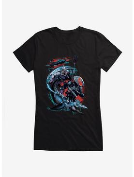 DC Comics Aquaman Sea Battle Girls T-Shirt, BLACK, hi-res
