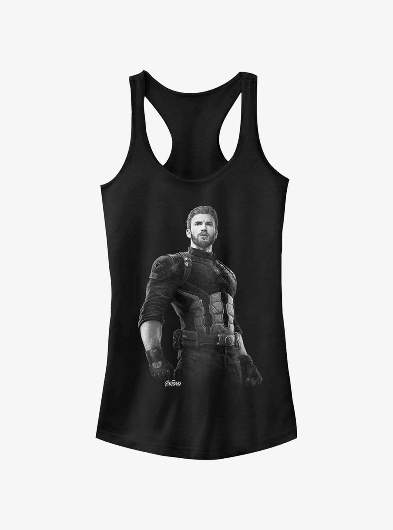 Marvel Captain America Captain Stare Girls Tank, BLACK, hi-res