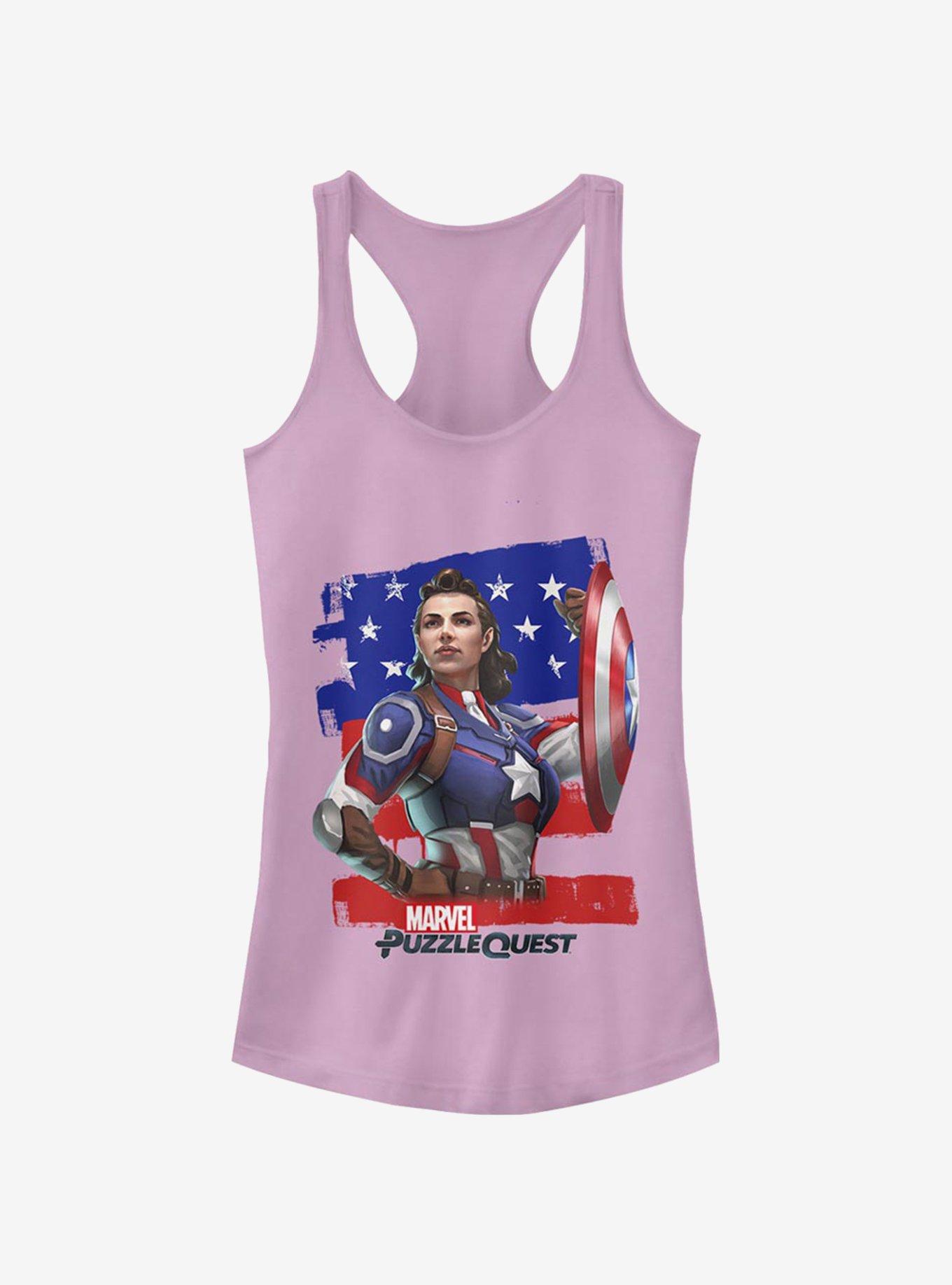 Marvel Captain America Hero Peggie Girls Tank, LILAC, hi-res
