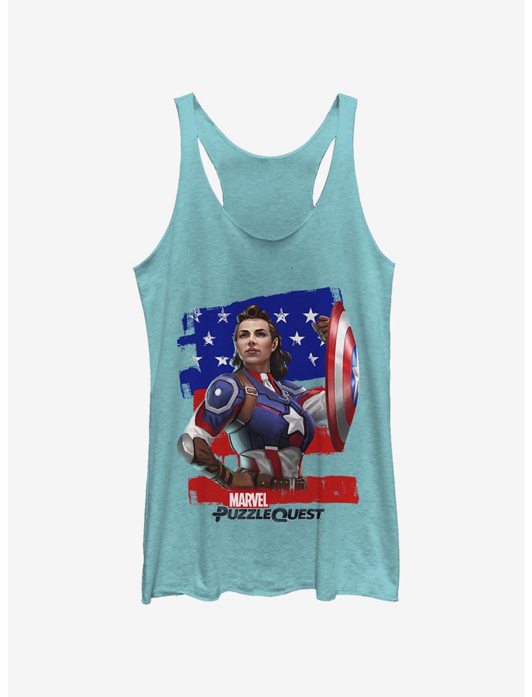 Marvel Captain America Hero Peggie Girls Tank, TAHI BLUE, hi-res
