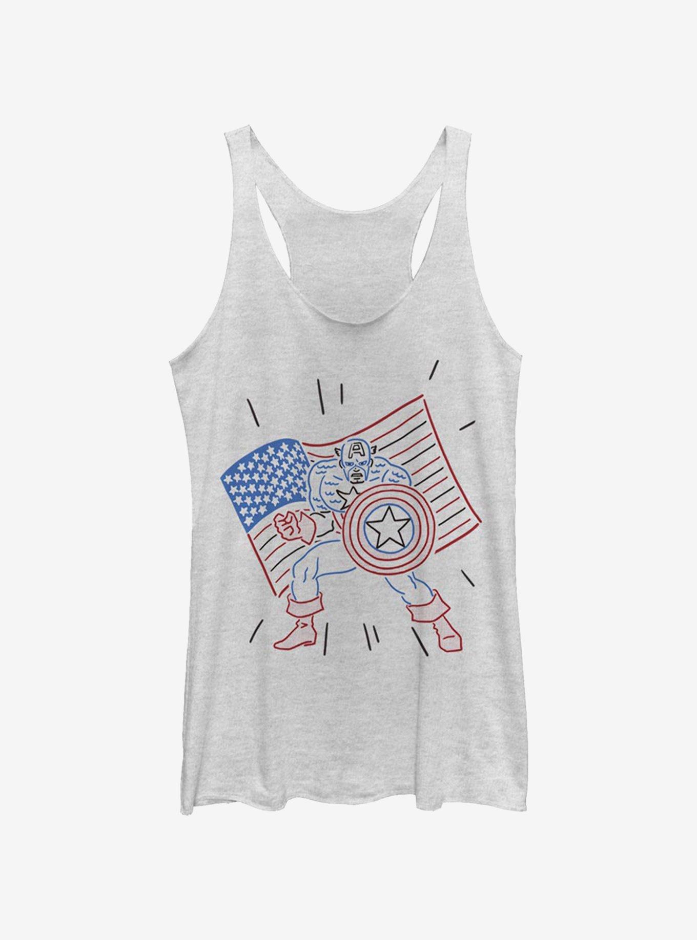 Marvel Captain America Neon Captain Girls Tank