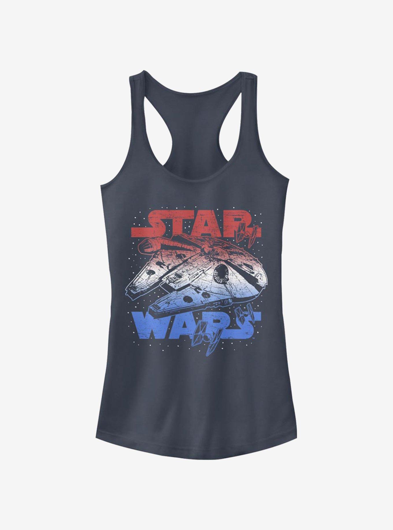 Star Wars Star Spangled Falcon Girls Tank, INDIGO, hi-res