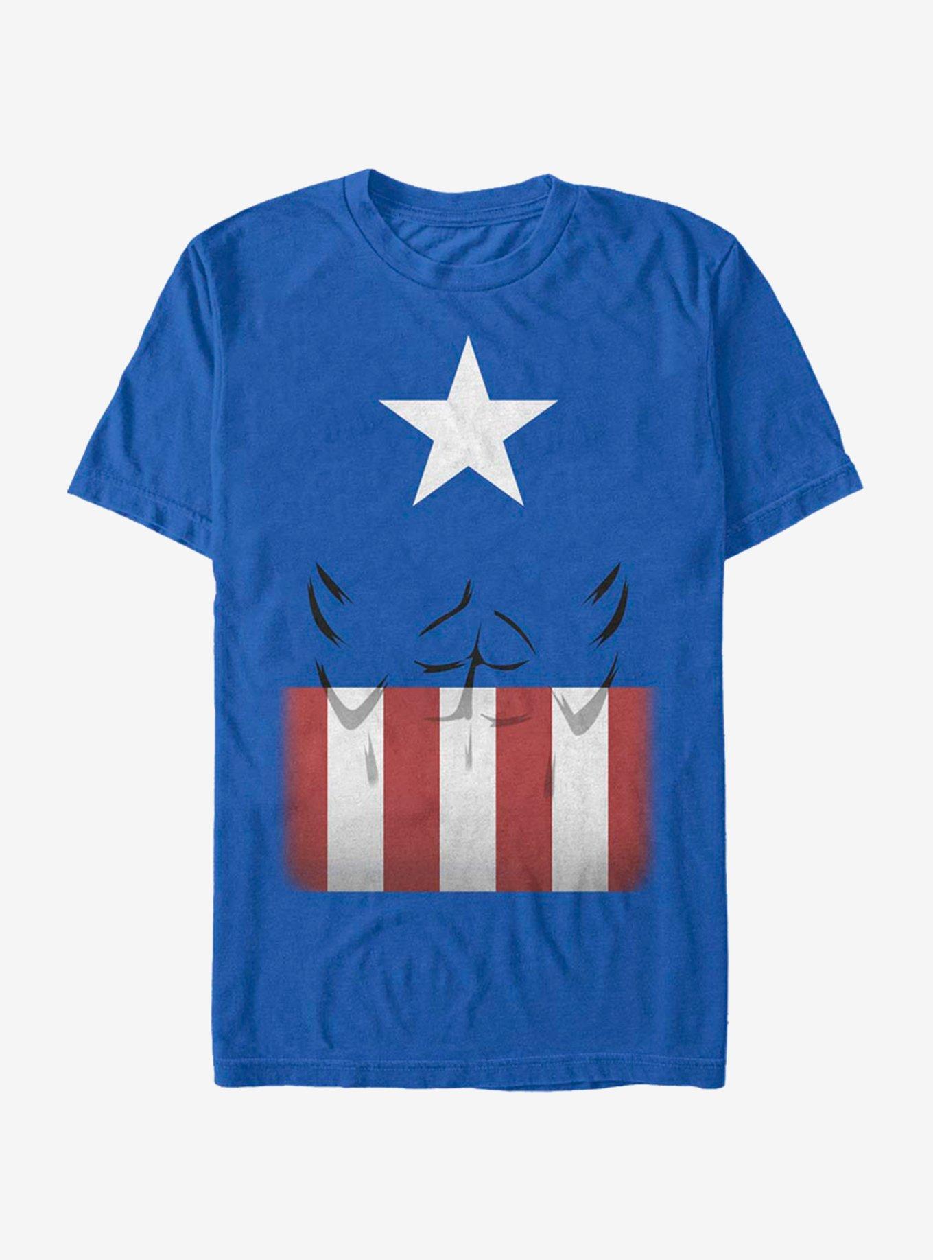 Marvel Captain America Simpler Captain Suit T-Shirt, ROYAL, hi-res