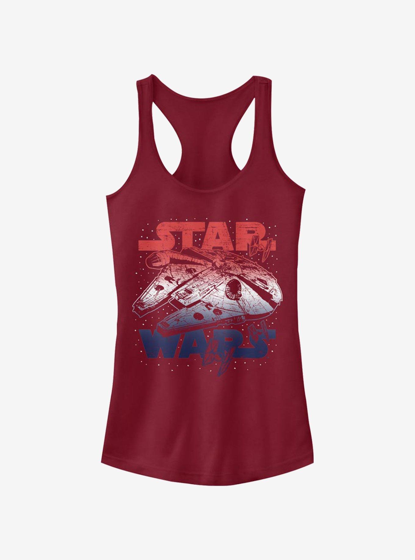 Star Wars Star Spangled Falcon Girls Tank, SCARLET, hi-res