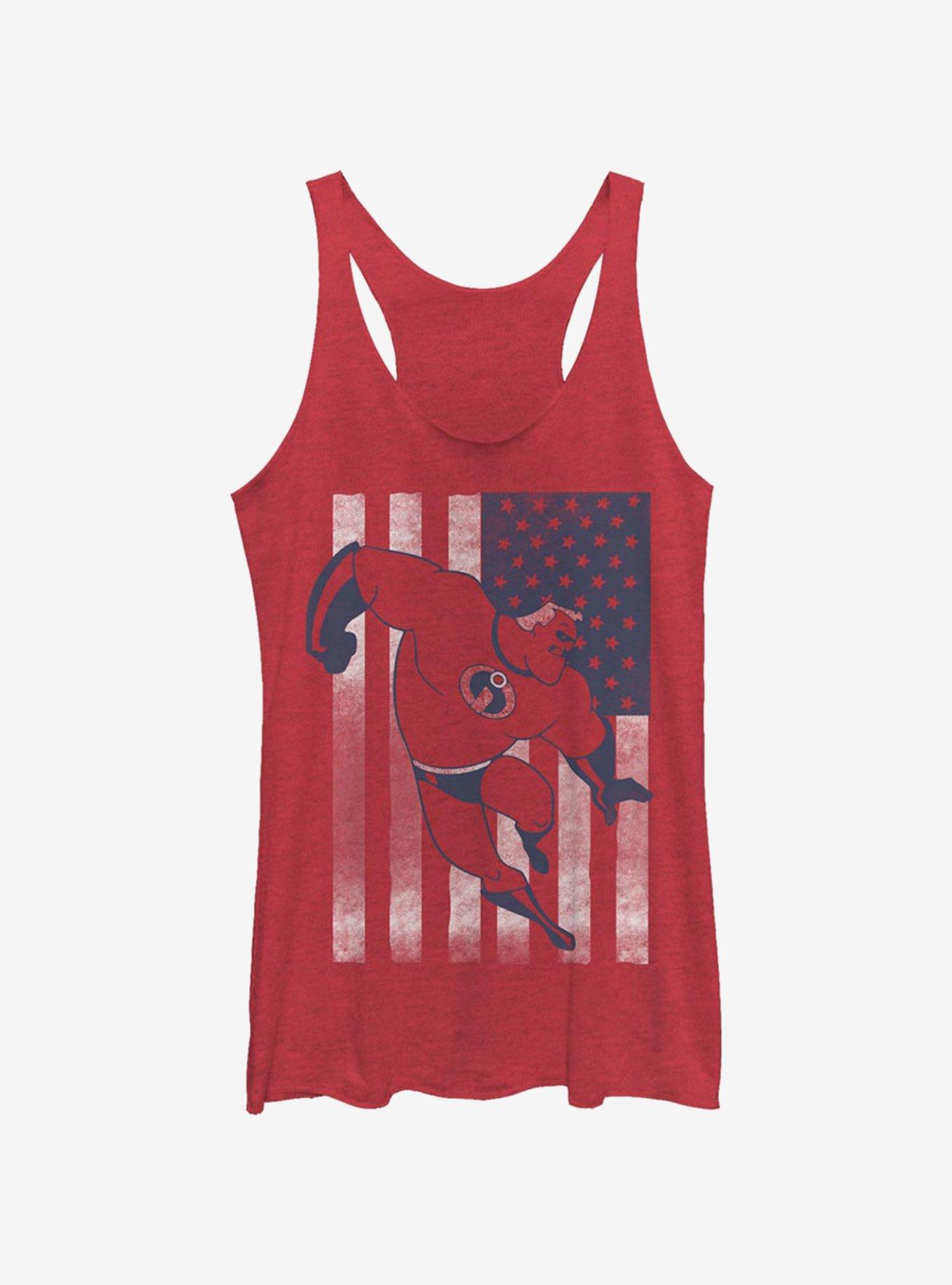 Disney Pixar The Incredibles Incredible Flag Girls Tank, RED HTR, hi-res