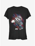Super Mario Bros. Mo' Fast Stripes Girls T-Shirt, BLACK, hi-res