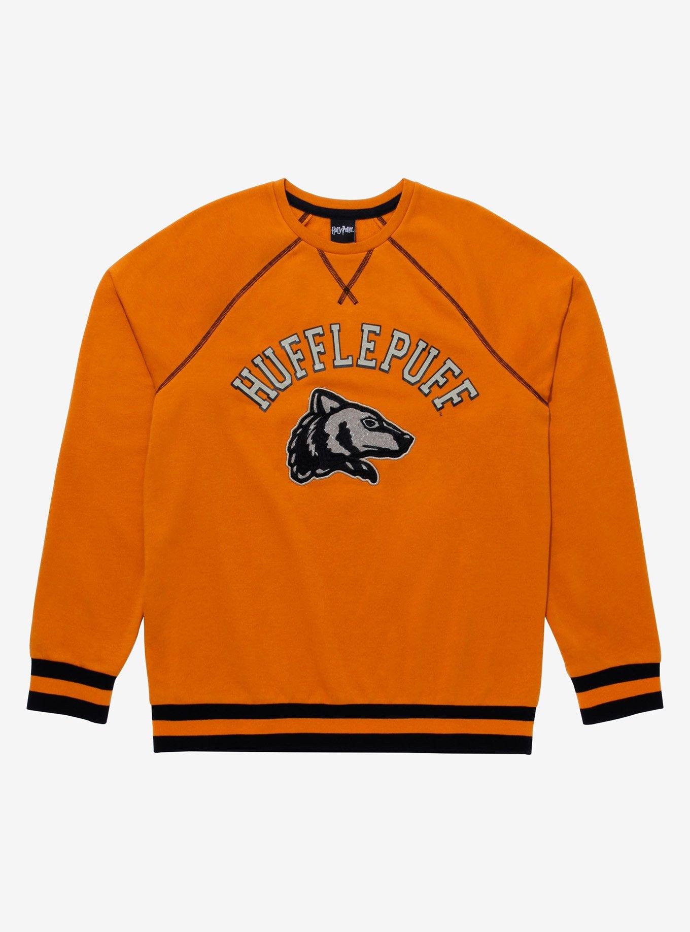 Harry Potter Hufflepuff Collegiate Crewneck - BoxLunch Exclusive, YELLOW, hi-res