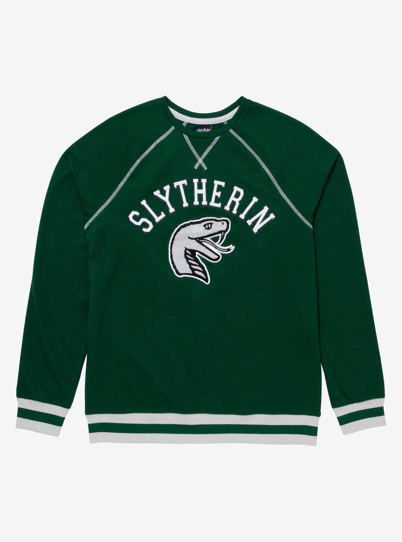 Harry Potter Slytherin Collegiate Crewneck - BoxLunch Exclusive, DARK GREEN, hi-res