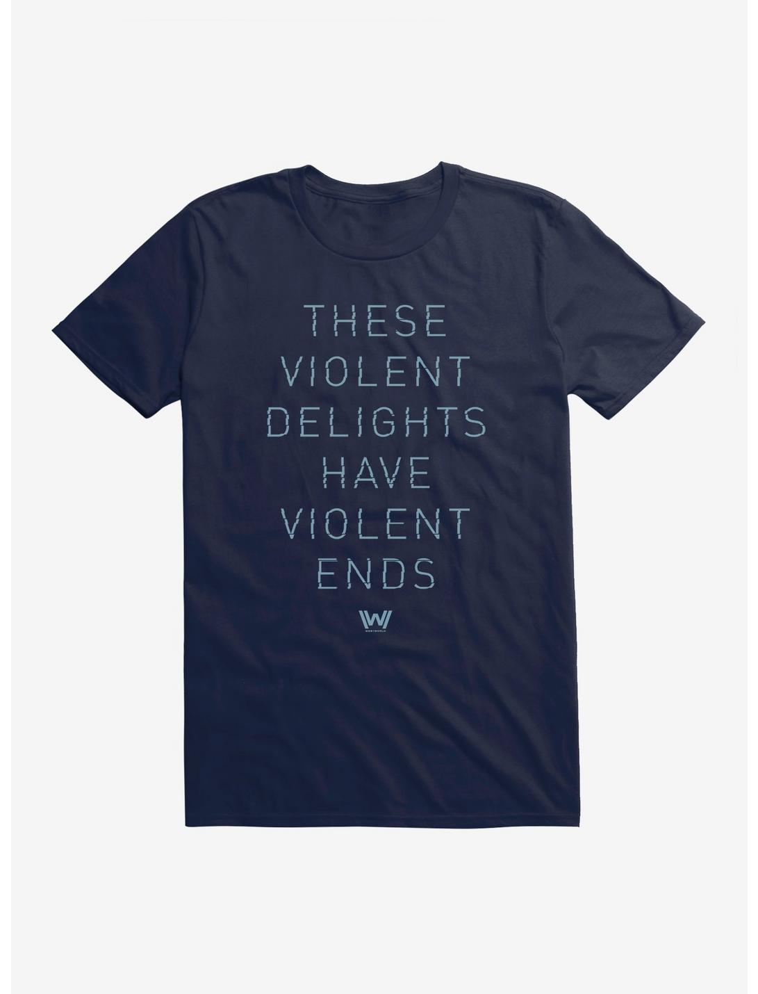 Westworld Violent Delights Violent Ends T-Shirt, MIDNIGHT NAVY, hi-res