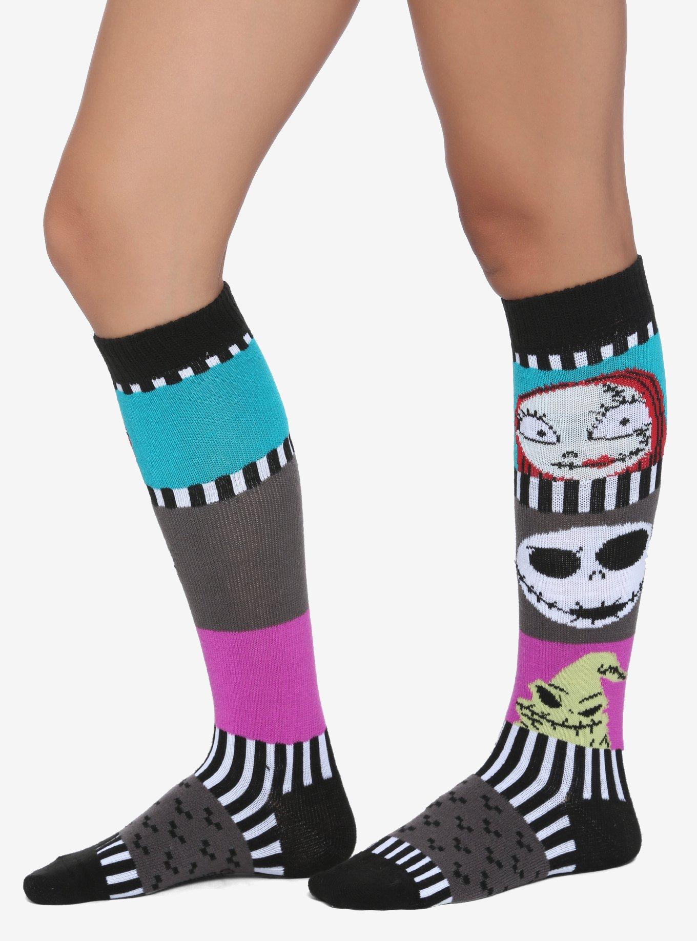The Nightmare Before Christmas Jack Sally & Oogie Boogie Knee-High Socks, , hi-res