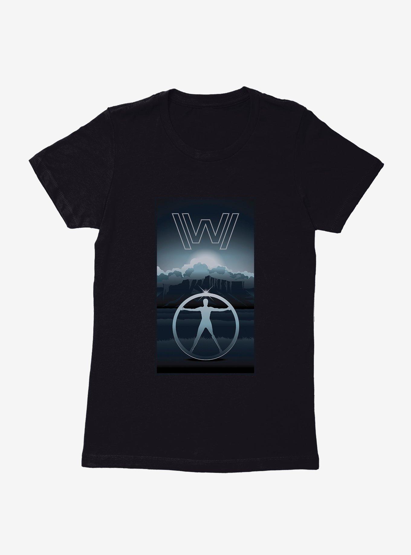 Westworld Grayscale Sunrise Womens T-Shirt, BLACK, hi-res
