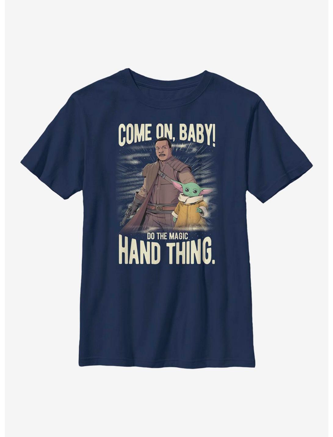 Star Wars The Mandalorian The Child Hand Thing Youth T-Shirt, NAVY, hi-res