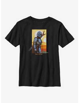 Star Wars The Mandalorian The Child Mando Comic Sunset Youth T-Shirt, , hi-res