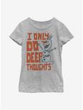 Disney Frozen 2 Deep Thoughts Youth Girls T-Shirt, ATH HTR, hi-res