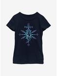 Disney Frozen 2 Elsa Snowflake Youth Girls T-Shirt, NAVY, hi-res