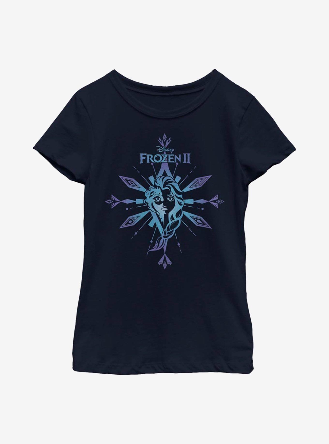 Disney Frozen 2 Elsa Snowflake Youth Girls T-Shirt