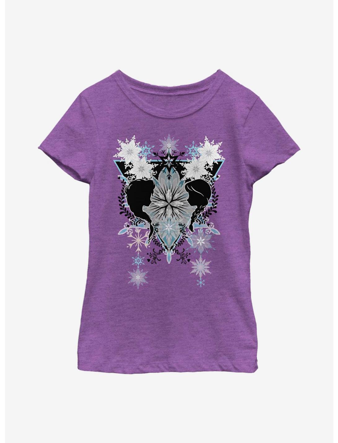 Disney Frozen Snowflake Boho Youth Girls T-Shirt, PURPLE BERRY, hi-res