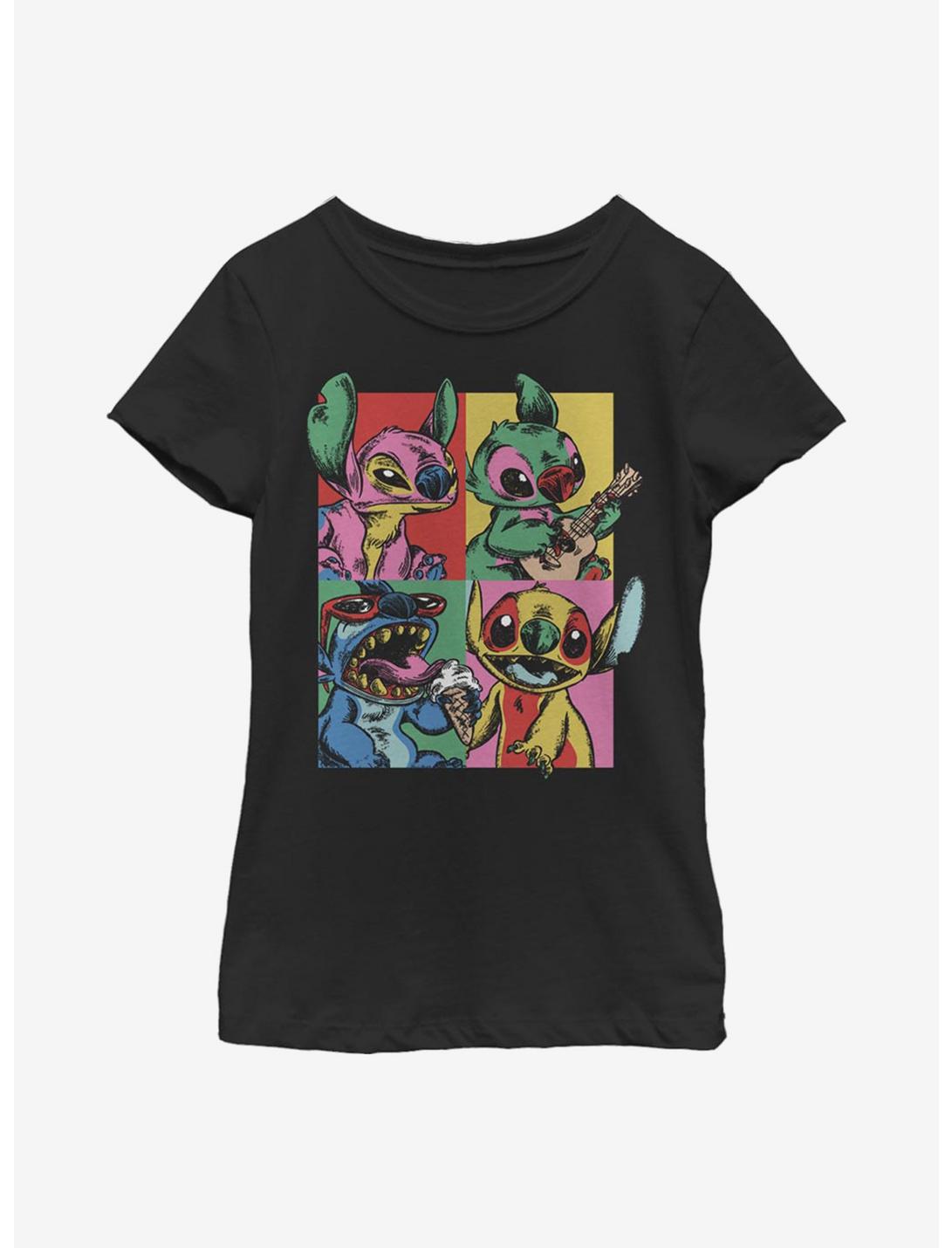 Disney Lilo And Stitch Grunge Stitch Youth Girls T-Shirt, BLACK, hi-res