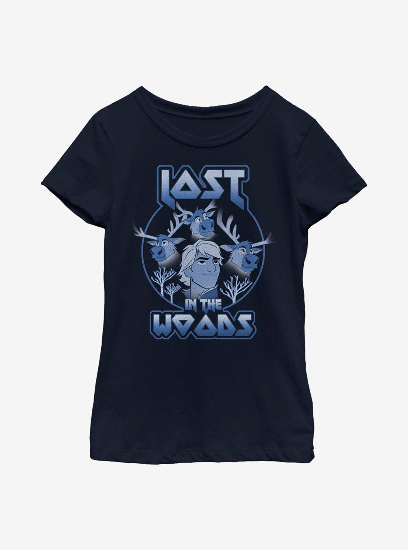 Disney Frozen 2 Kristoff Lost In The Woods Band Youth Girls T-Shirt, NAVY, hi-res