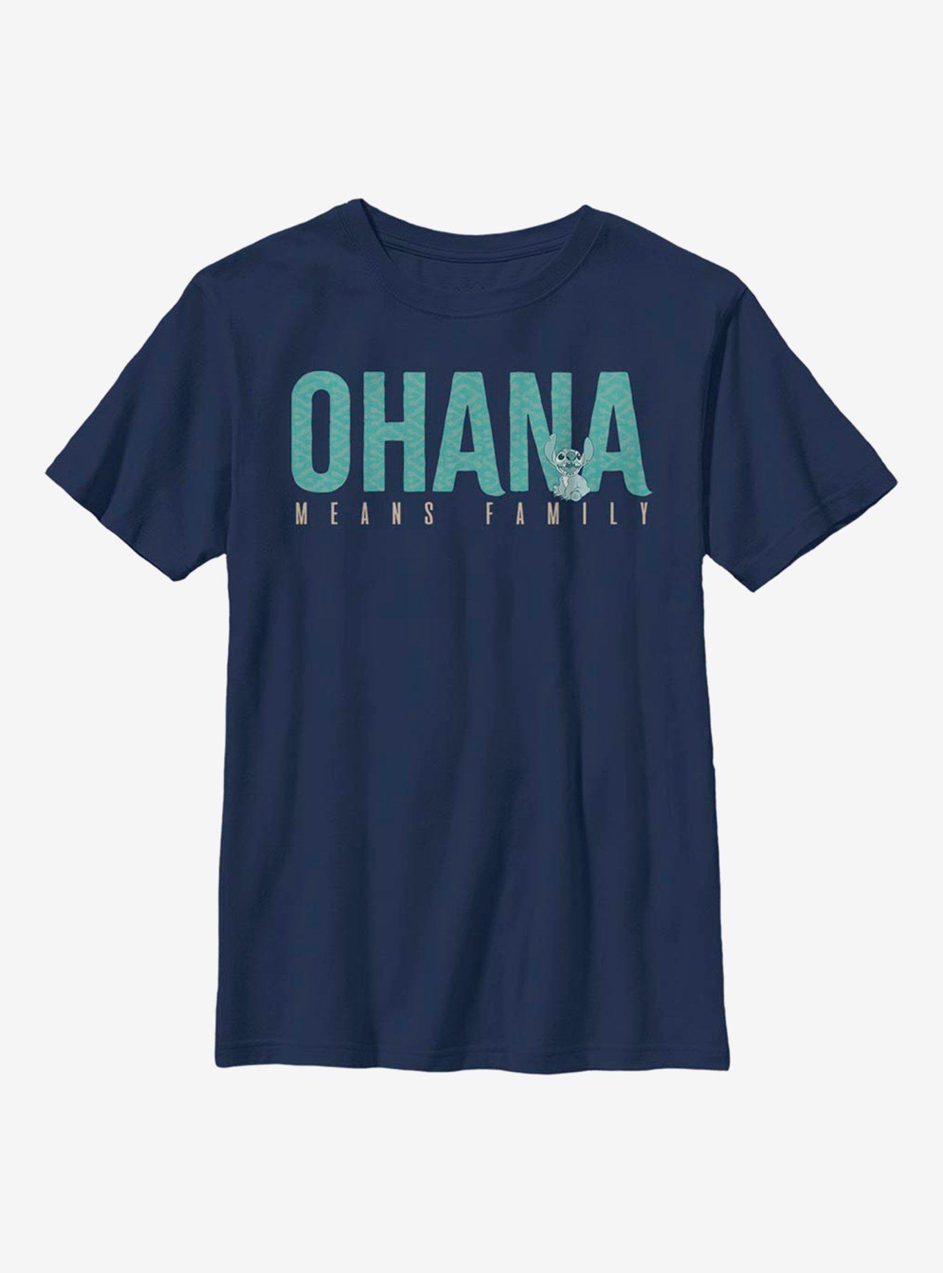 Disney Lilo And Stitch Ohana Bold Youth T-Shirt, NAVY, hi-res