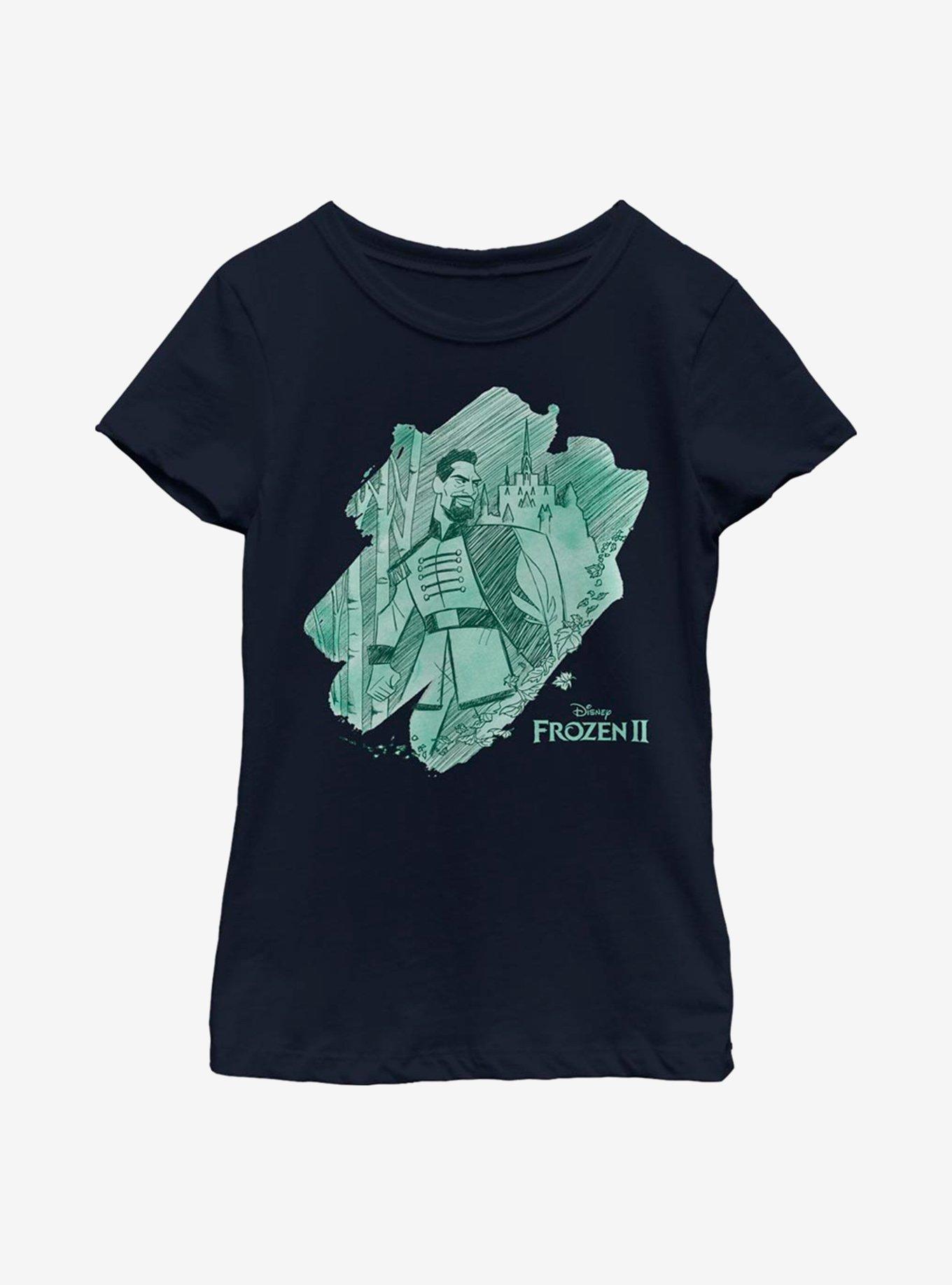 Disney Frozen 2 Mattias Sketch Youth Girls T-Shirt, NAVY, hi-res